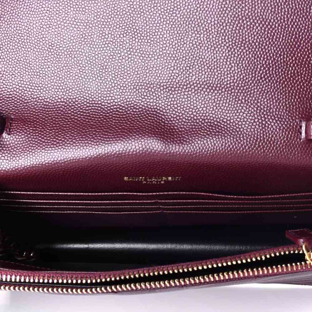 Saint Laurent Kate Grained Wine leather Sling Bag-3