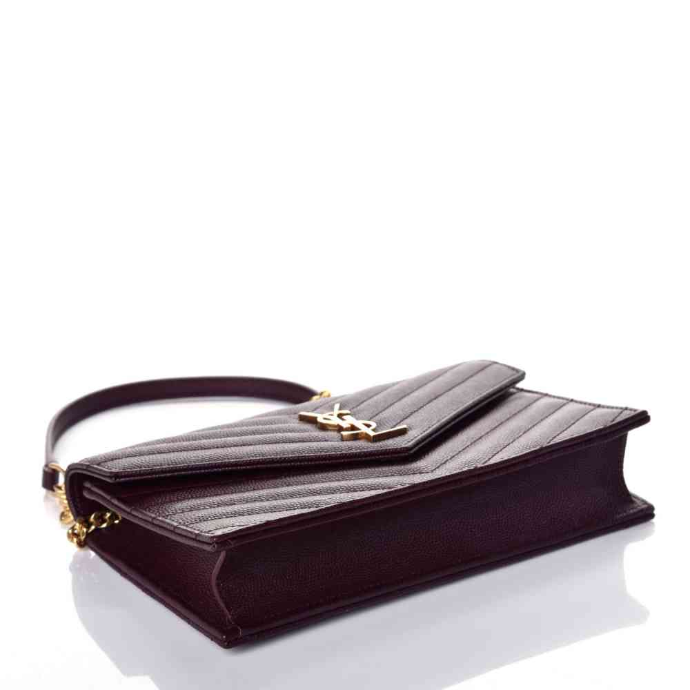 Saint Laurent Kate Grained Wine leather Sling Bag-2