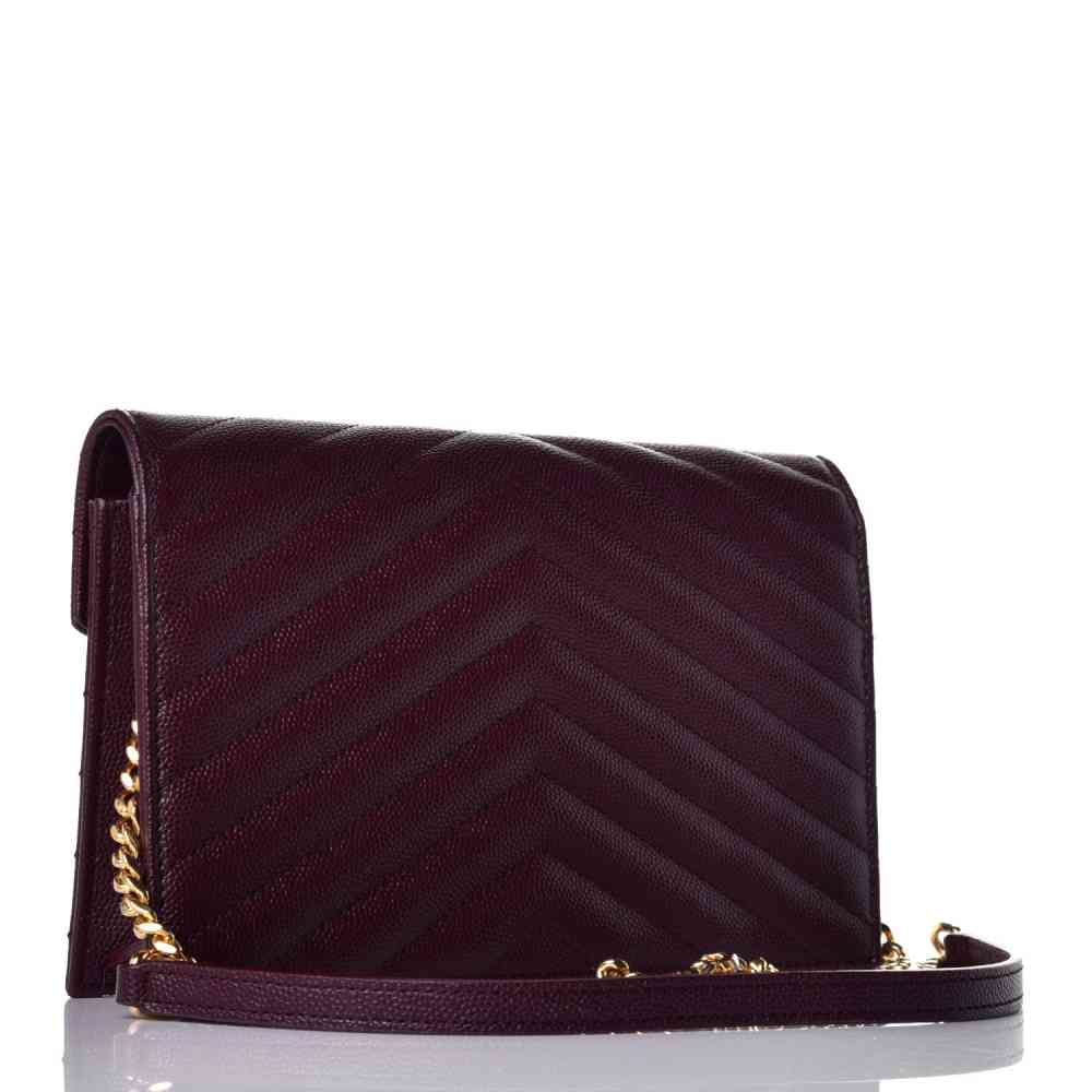 Saint Laurent Kate Grained Wine leather Sling Bag-1