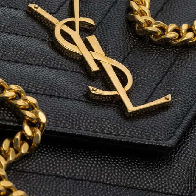 Saint Laurent Kate Grained Black leather Sling Bag-2