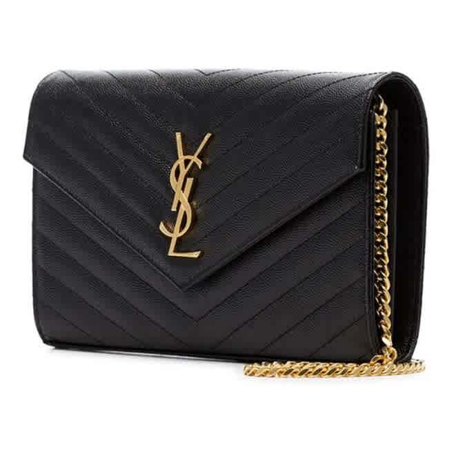 Black Saint Laurent Kate Grained Wine leather Sling Bag