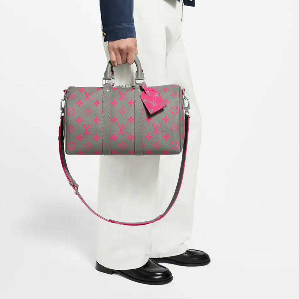 Louis Vuitton Keepall Bandoulière 35 Pink Split Duffle Bag-4