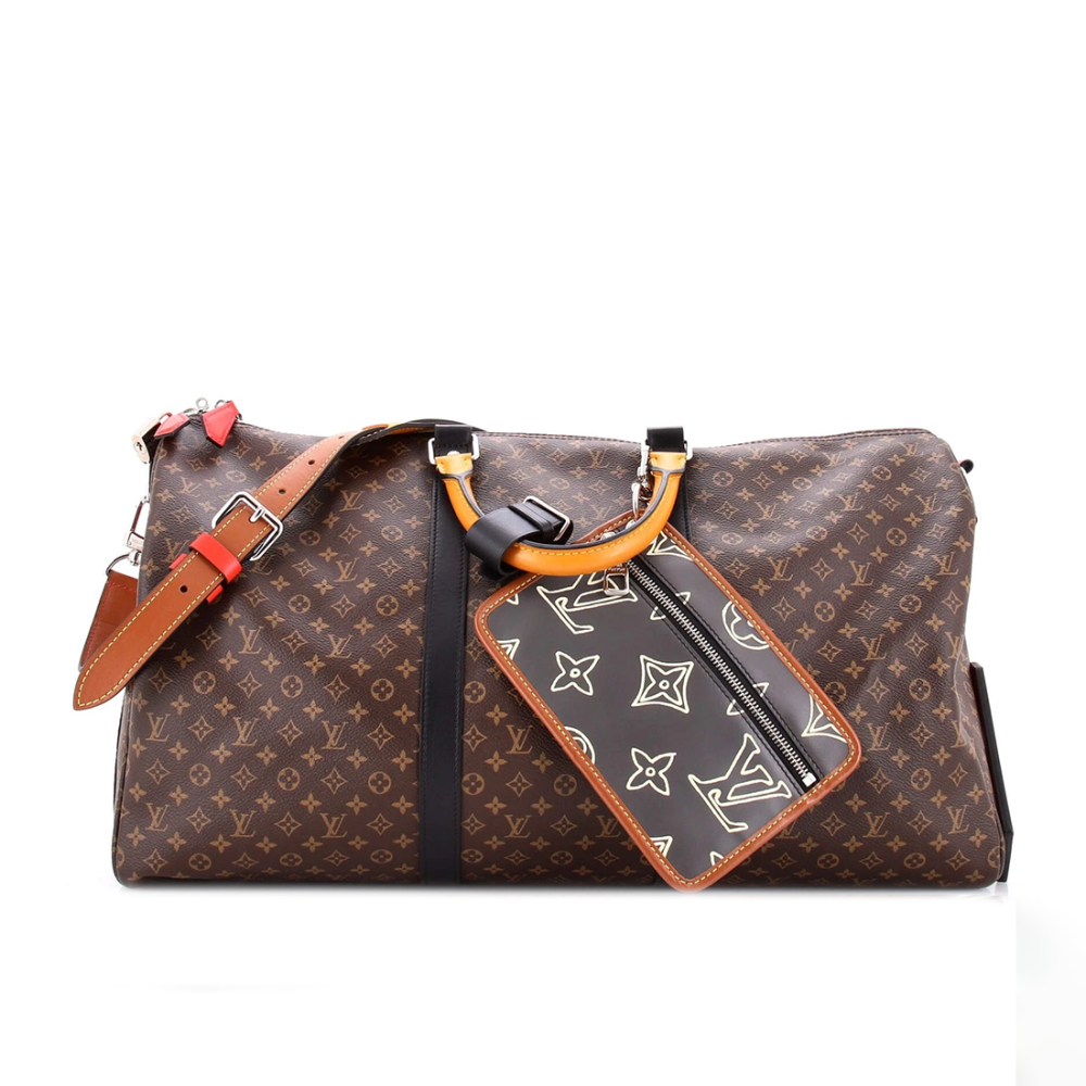 Brown Louis Vuitton Keepall Bandouliére 50 Monogram Canvas Black Duffle Bag
