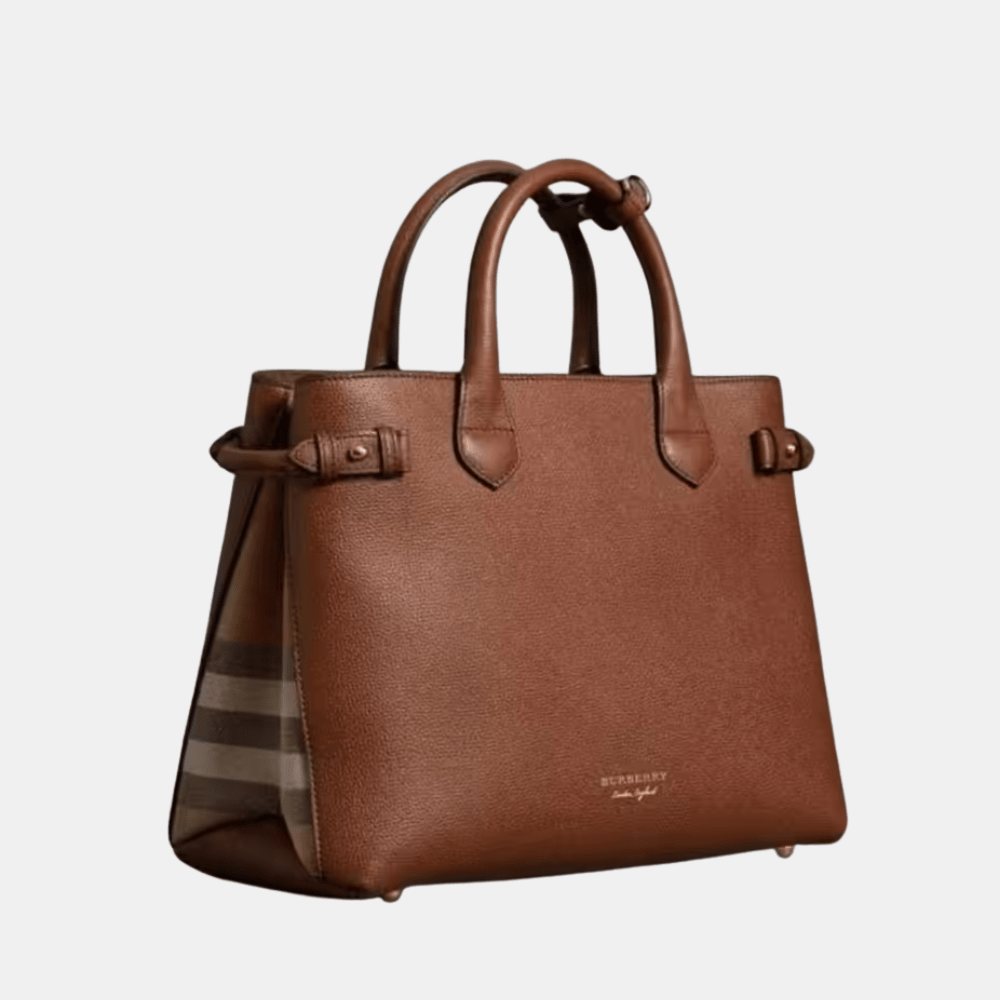 Brown Burberry Blue Banner HandBag