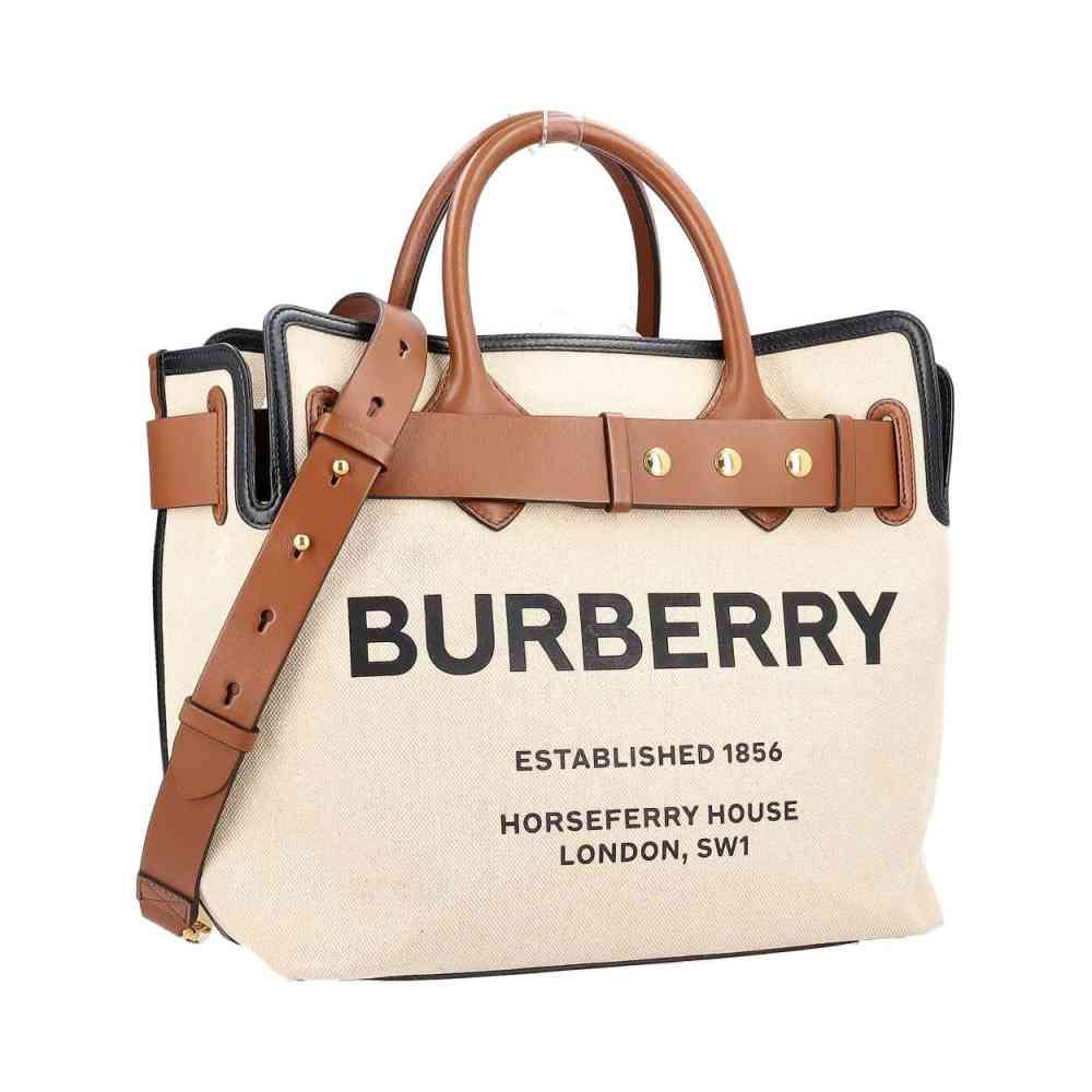 Burberry White Horseferry HandBag-1
