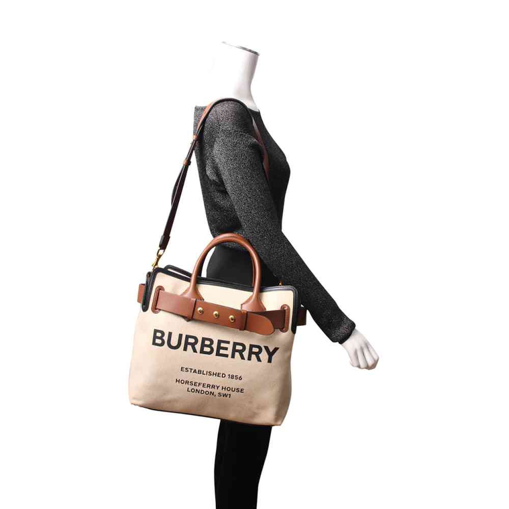 Burberry White Horseferry HandBag-5