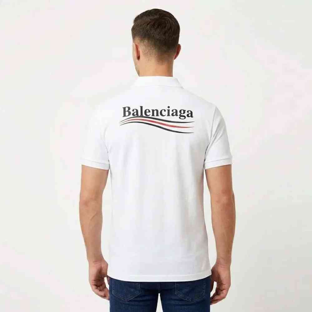 Balenciaga BB Logo White Polo T-Shirt-1