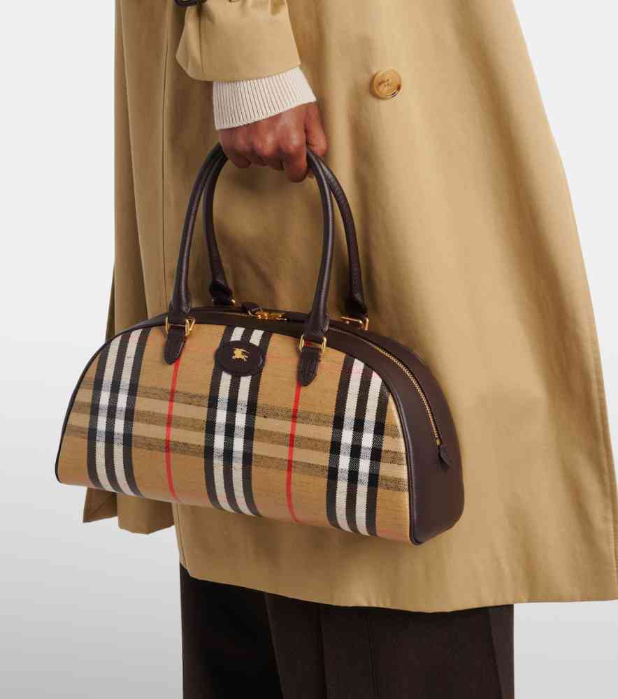 Burberry Bowling Vintage Check Black Handbag-4