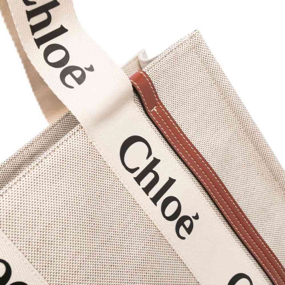 Chloe Woody Large White Tote Bag-2