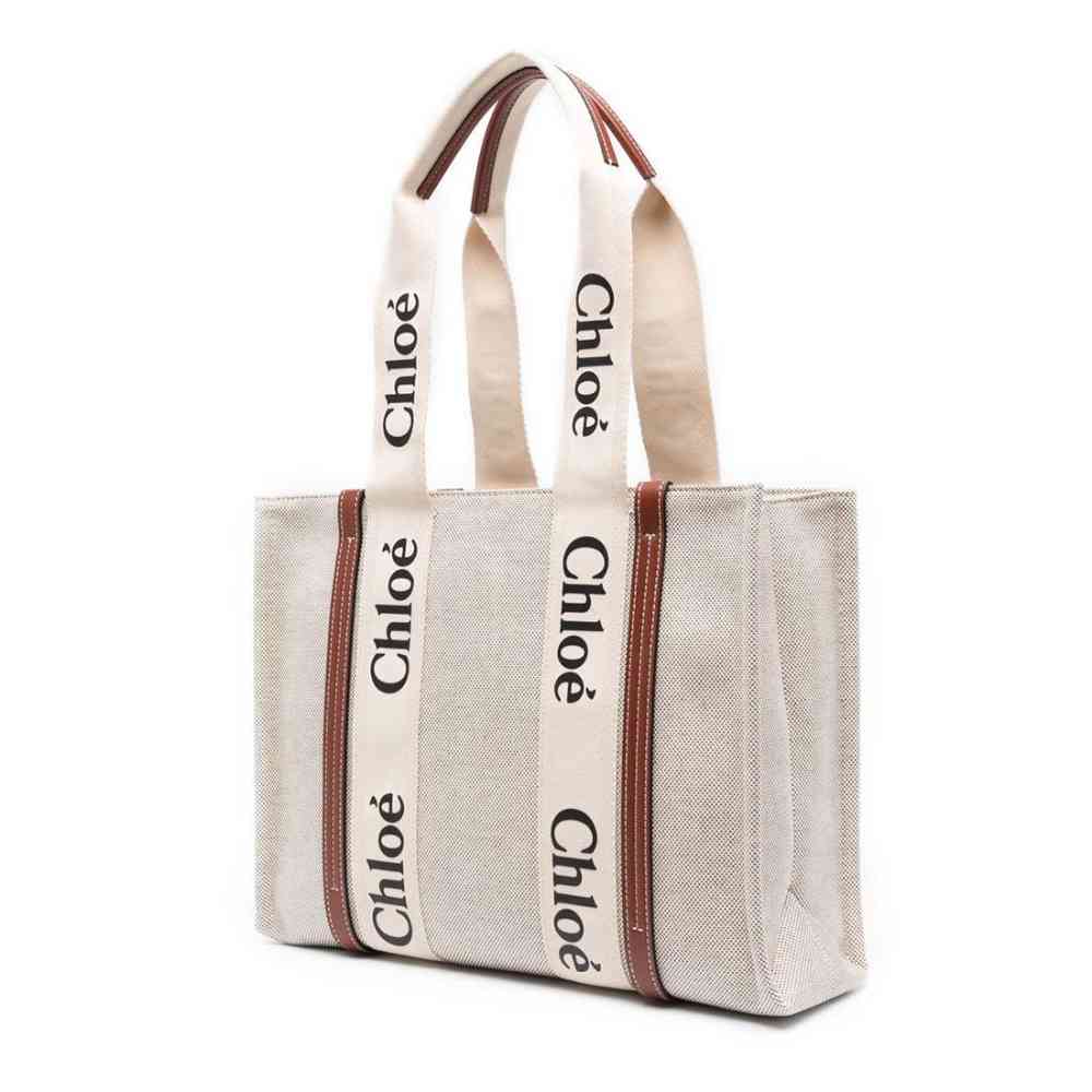 Chloe Woody Large White Tote Bag-1