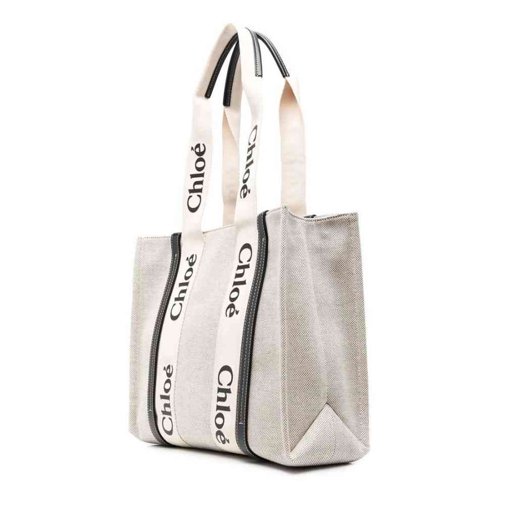 Chloe Woody White Large Tote Bag-1