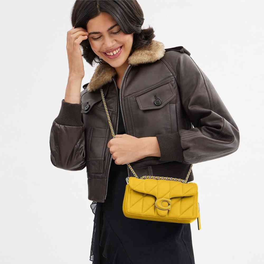 Coach Tabby 26 Quilted Yellow Sling Bag-4
