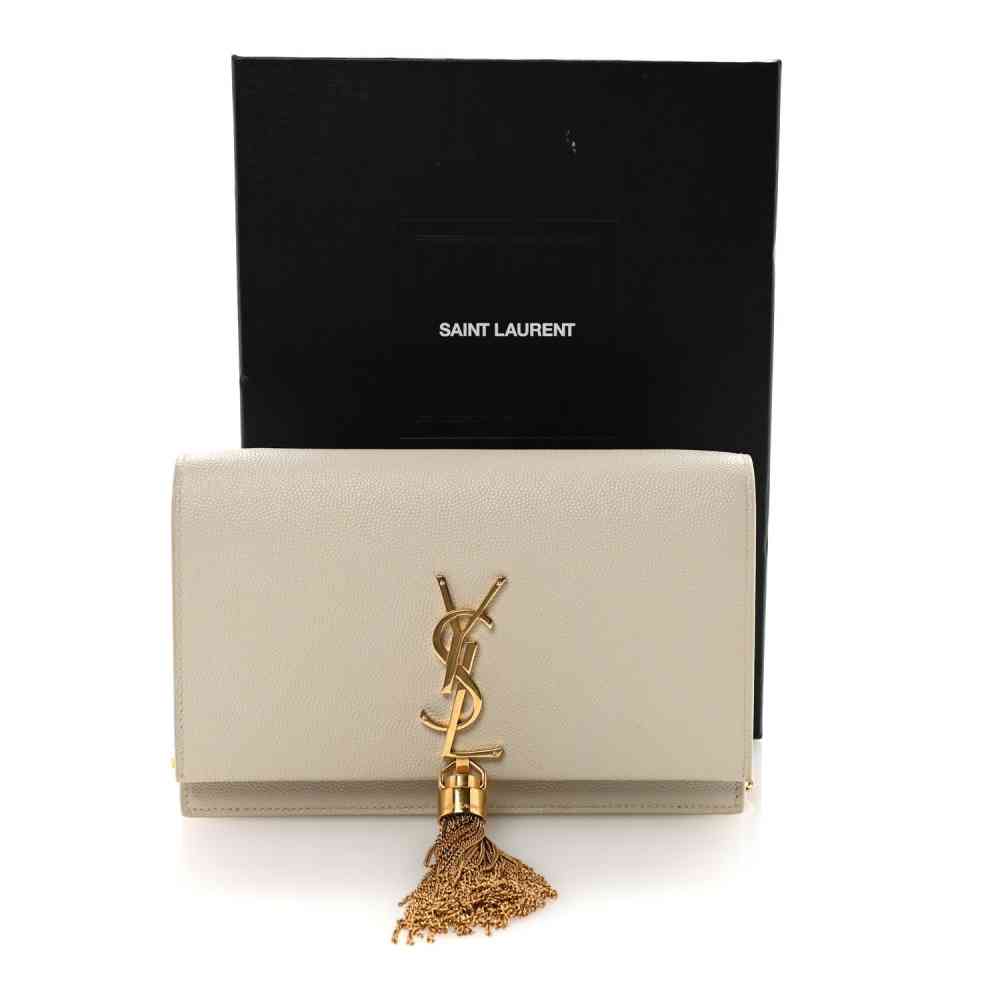 Saint Laurent Medium White Chain Sling Bag-7
