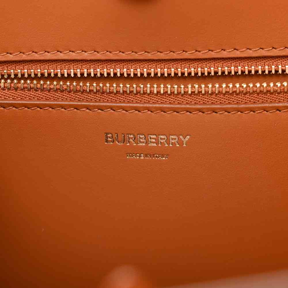 Burberry `tb` Brown mini tote Bag-4