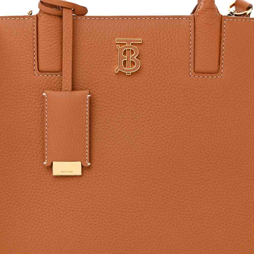 Burberry `tb` Brown mini tote Bag-5