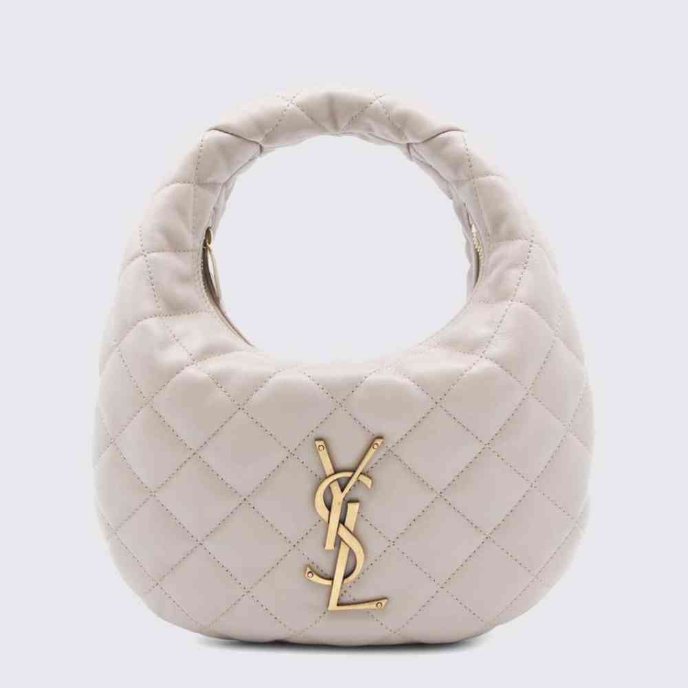 White YSL Icarino Wine Handbag