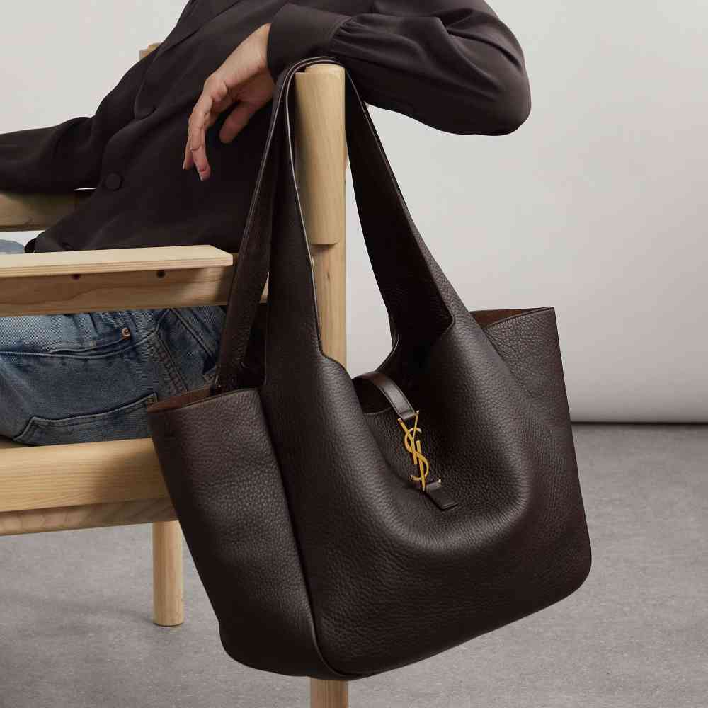 YSL Dark Brown Premium Quality Bucket Bag-4
