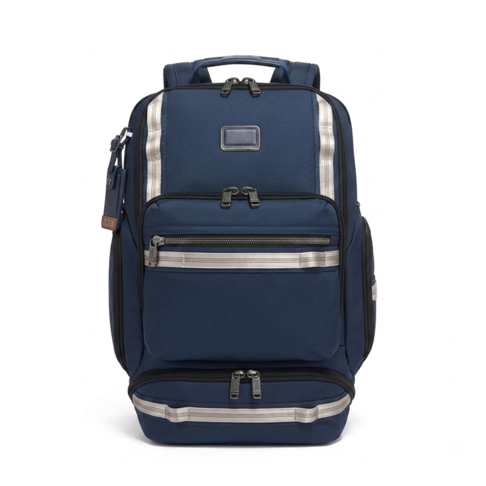 Blue Tumi Expandable Organizer Laptop Black Bag