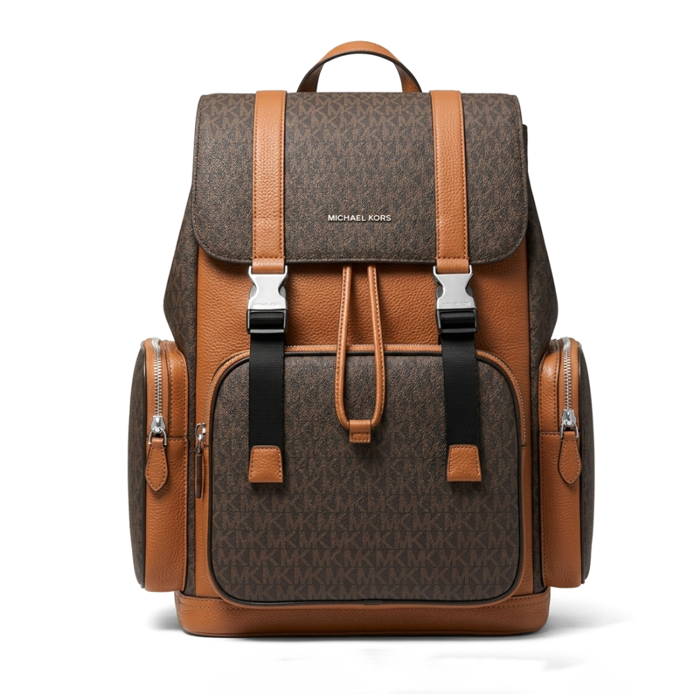 Brown Michael Kors Black Backpack In Signature Canvas