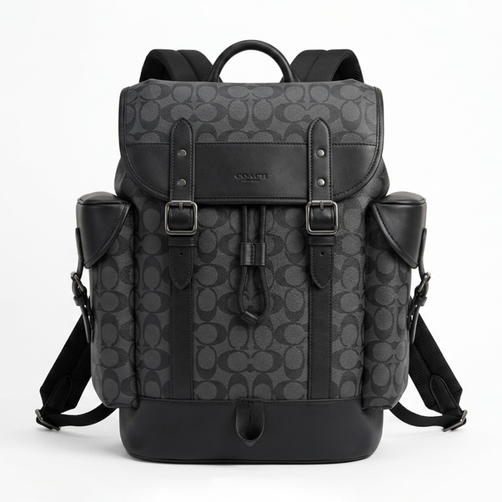 Coach Highend Black Leather Backpack-thumb-0