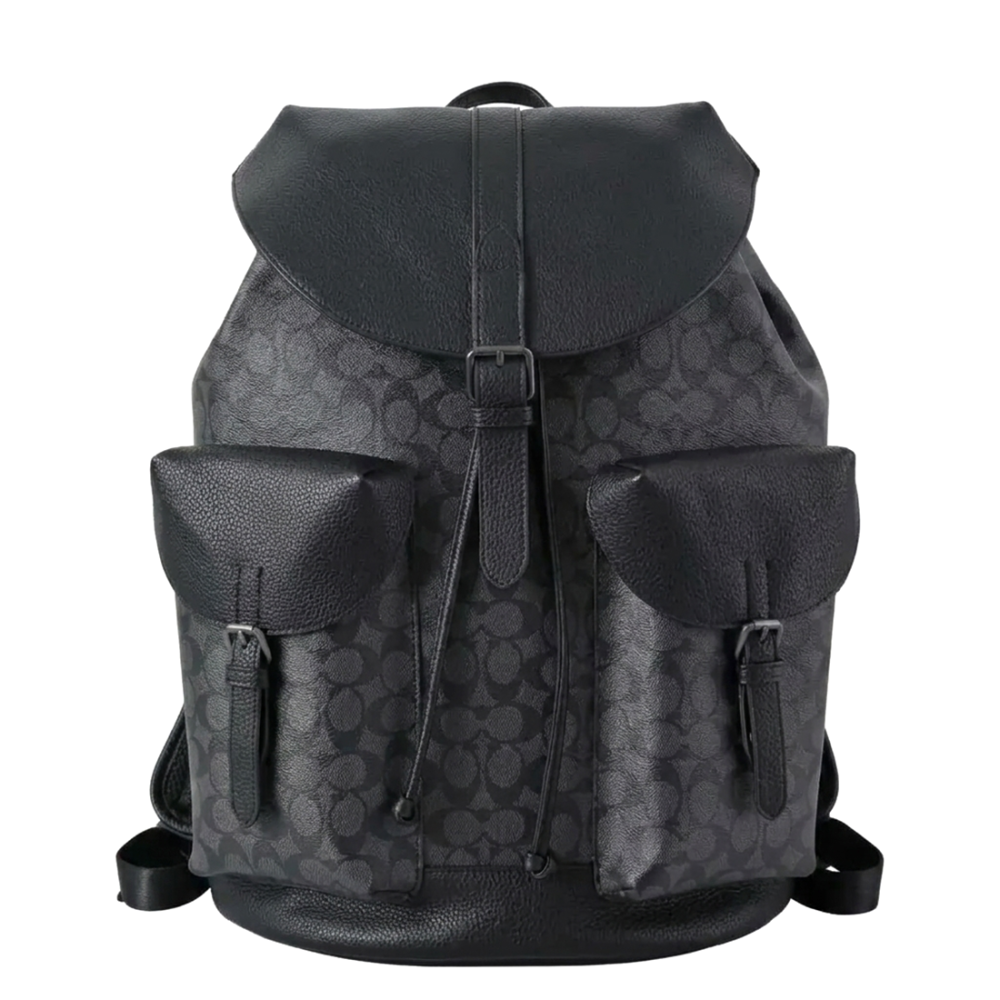 Coach Highend Black Leather Backpack-thumb-0