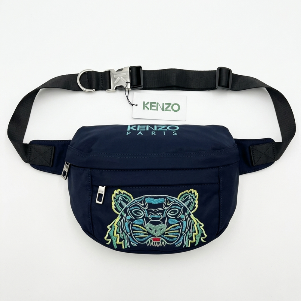 Blue & Green Kenzo Tiger Blue Belt Bag