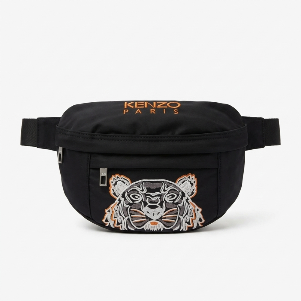 Kenzo White Tiger Black & Orange Belt Bag-thumb-0