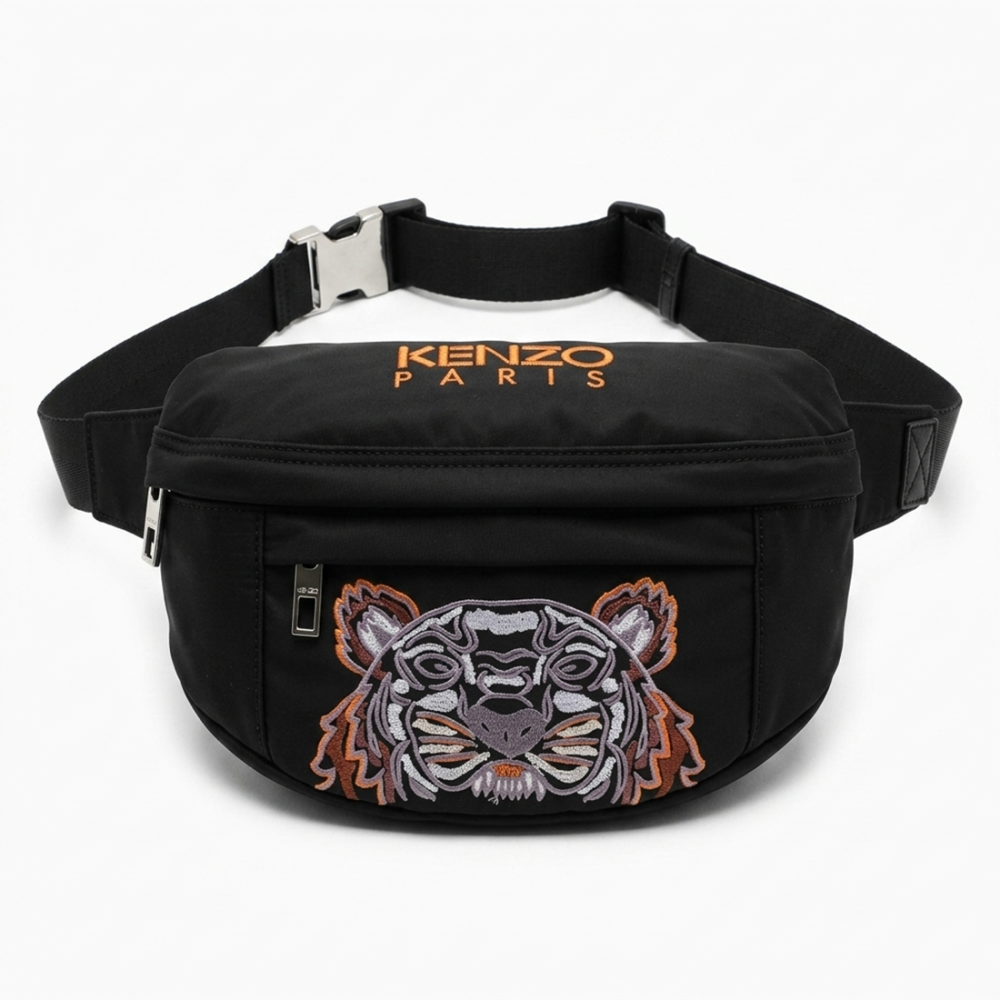 Black & Orange Kenzo Tiger Blue Belt Bag