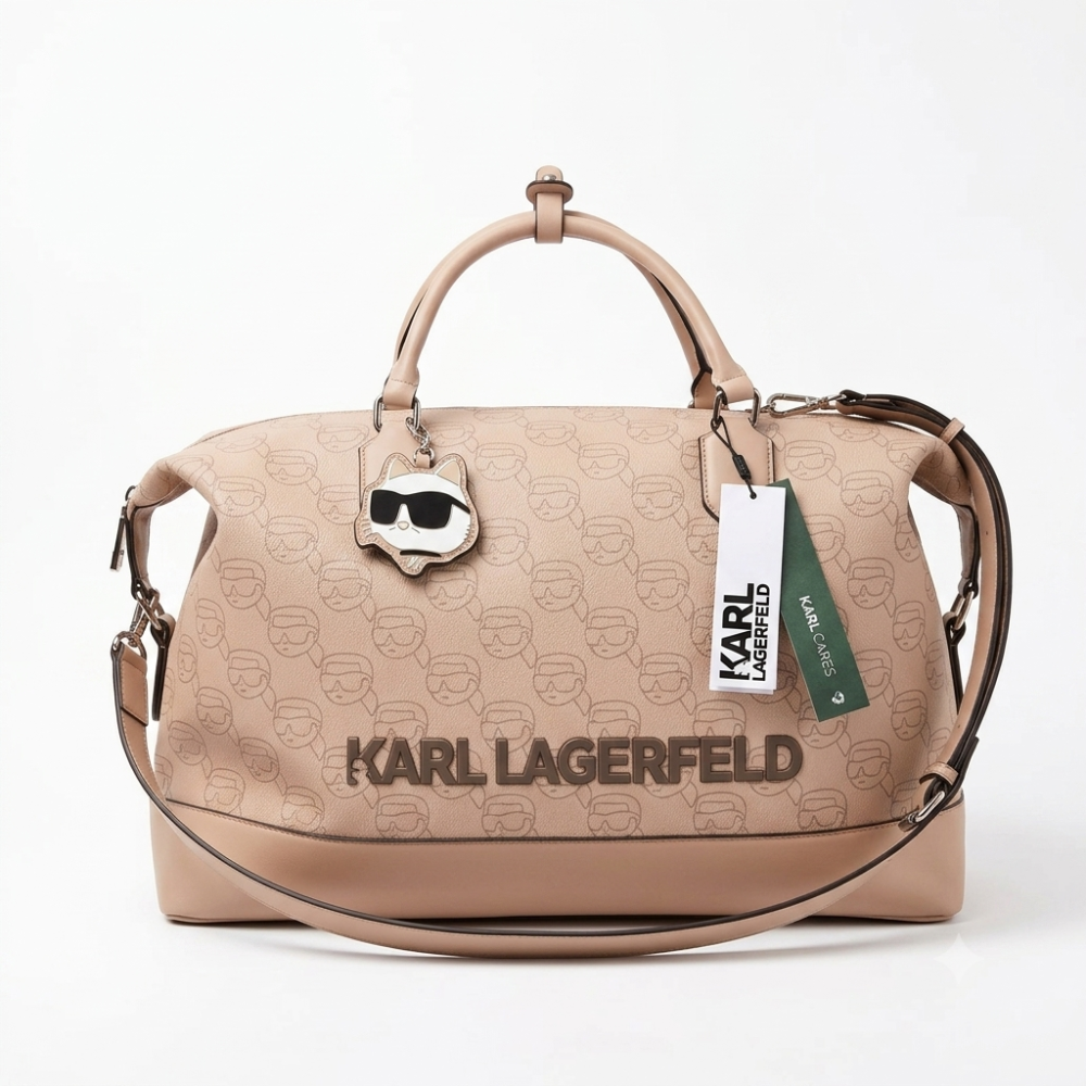 Karl Lagerfeld Brown Ikonik Duffle Bag-thumb-0