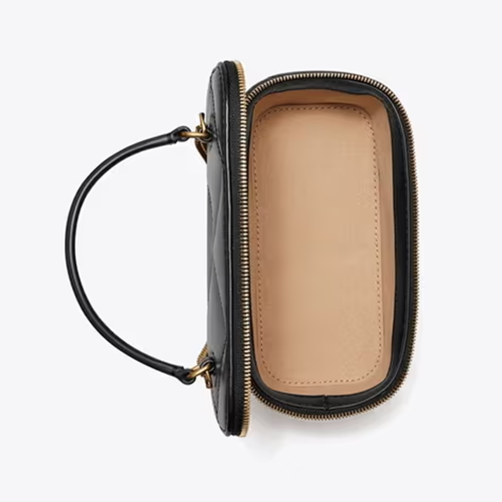 Tory Burch Diamond Kira Black Quilted Vanity Handbag-2