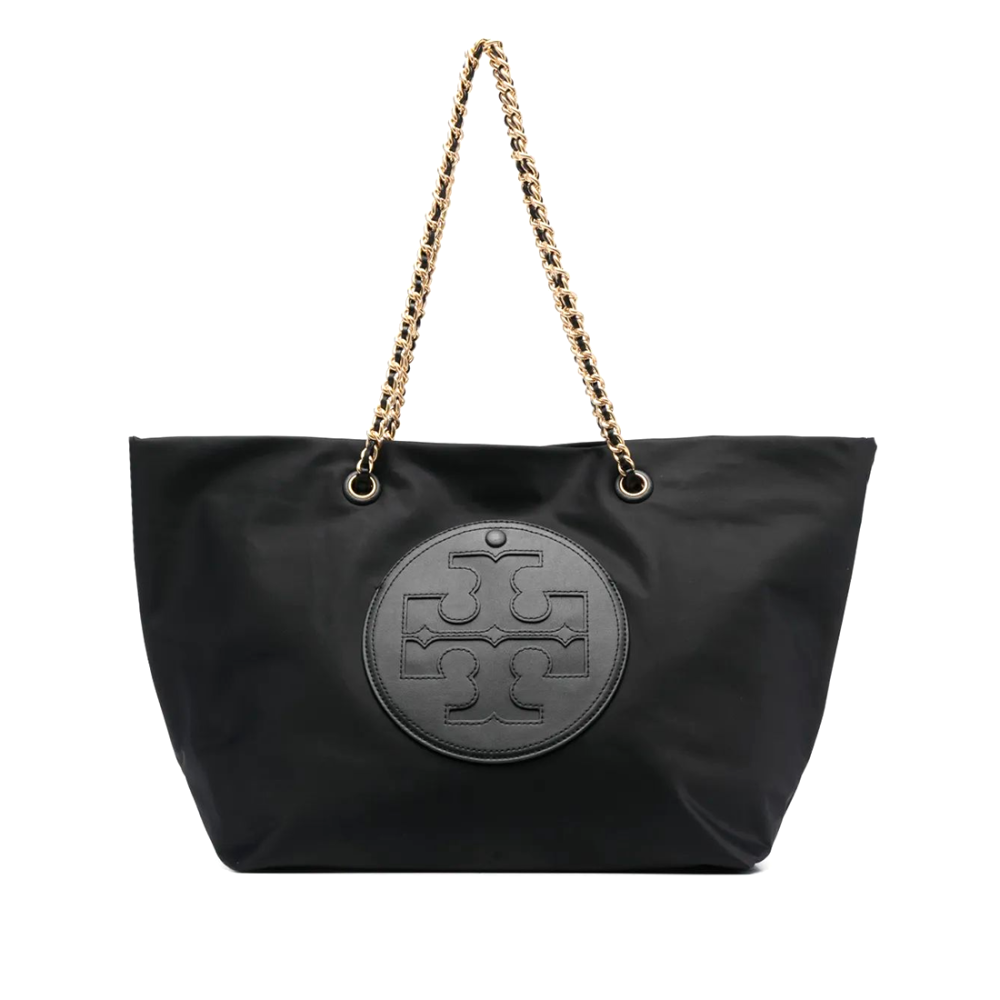 Black Tory Burch Small Ella Green With Pouch Tote Bag