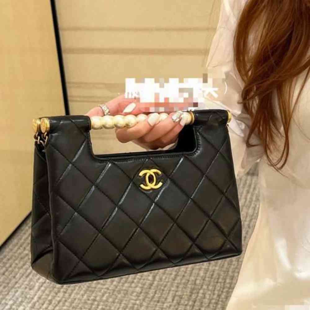 Chanel Pearl Black Flap Shoulder Bag-1