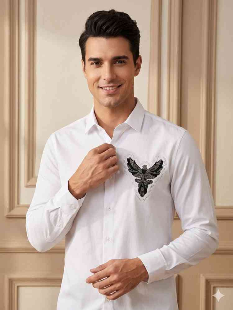 White Armani Exchange Black Premium Quality Cotton Shirt