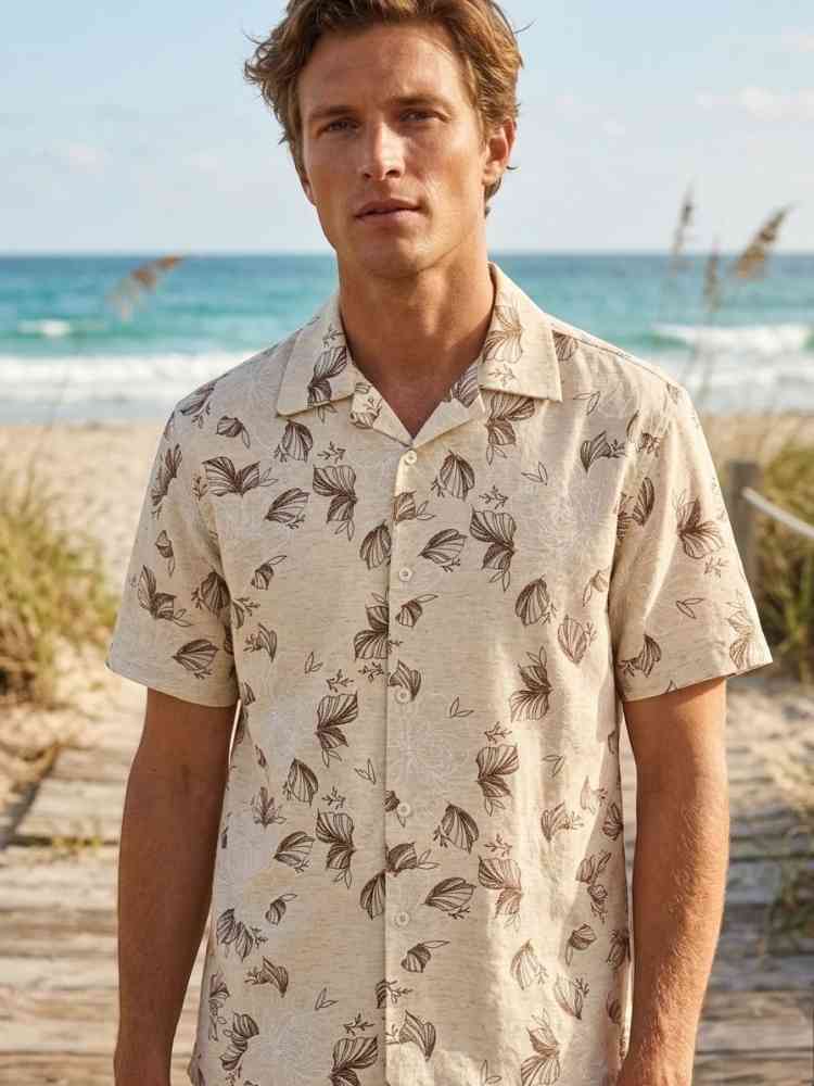Loewe Light Brown Premium Quality Short Sleeve Shirt-1