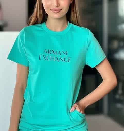 Armani Exchange Sky Blue Premium Quality Women T-shirt-thumb-0