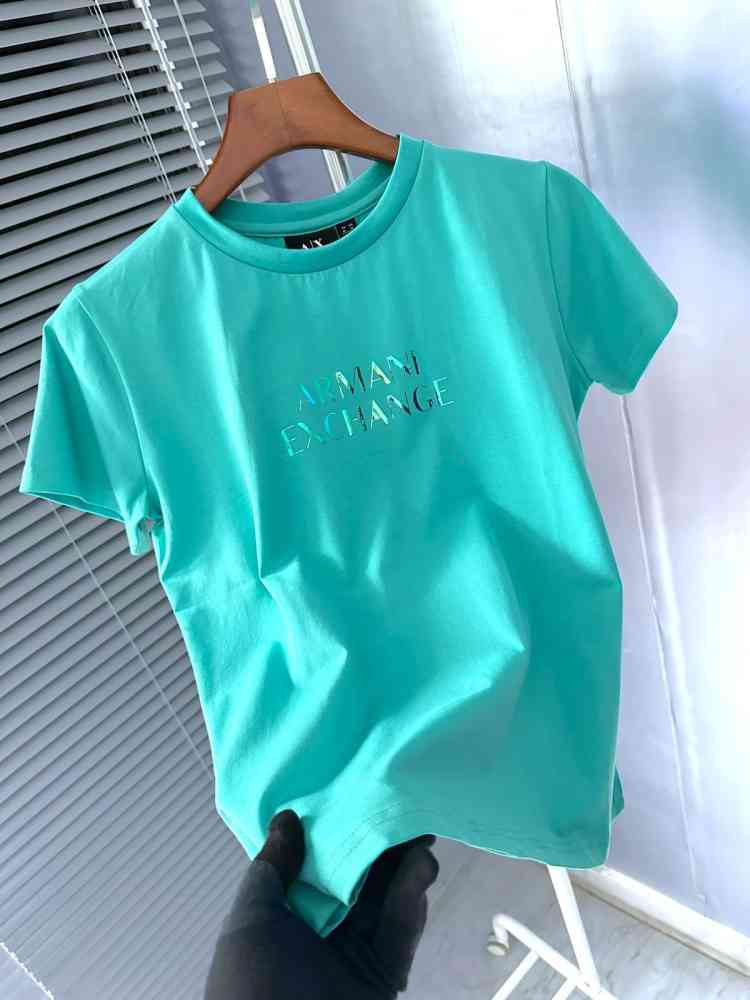 Armani Exchange Sky Blue Premium Quality Women T-shirt-thumb-1