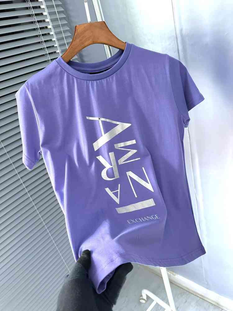 Armani Exchange Purple Premium Quality Women T-shirt-1