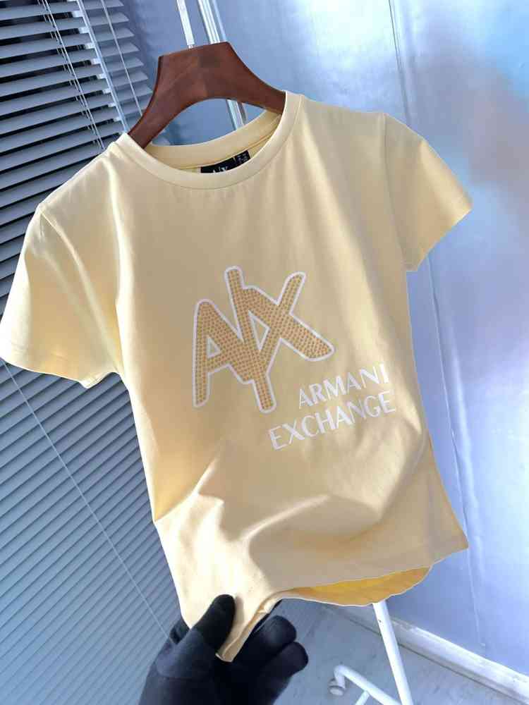 Armani Exchange Cream Premium Quality Women T-shirt-thumb-1