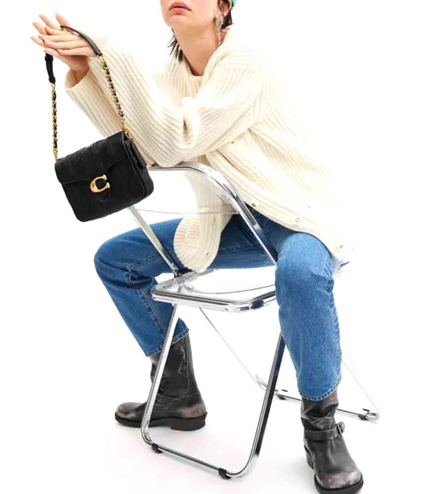 Coach Time Square Tabby Black Sling Bag-thumb-5