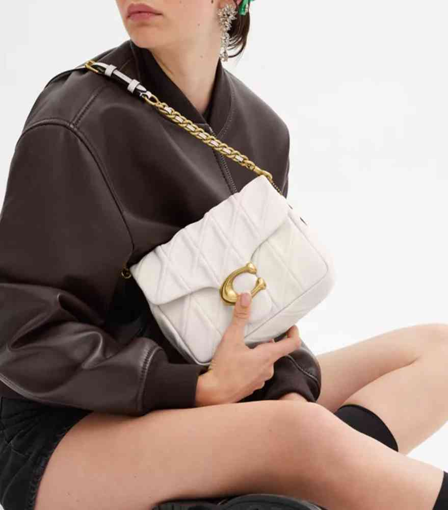 Coach Time Square Tabby White Sling Bag-thumb-2