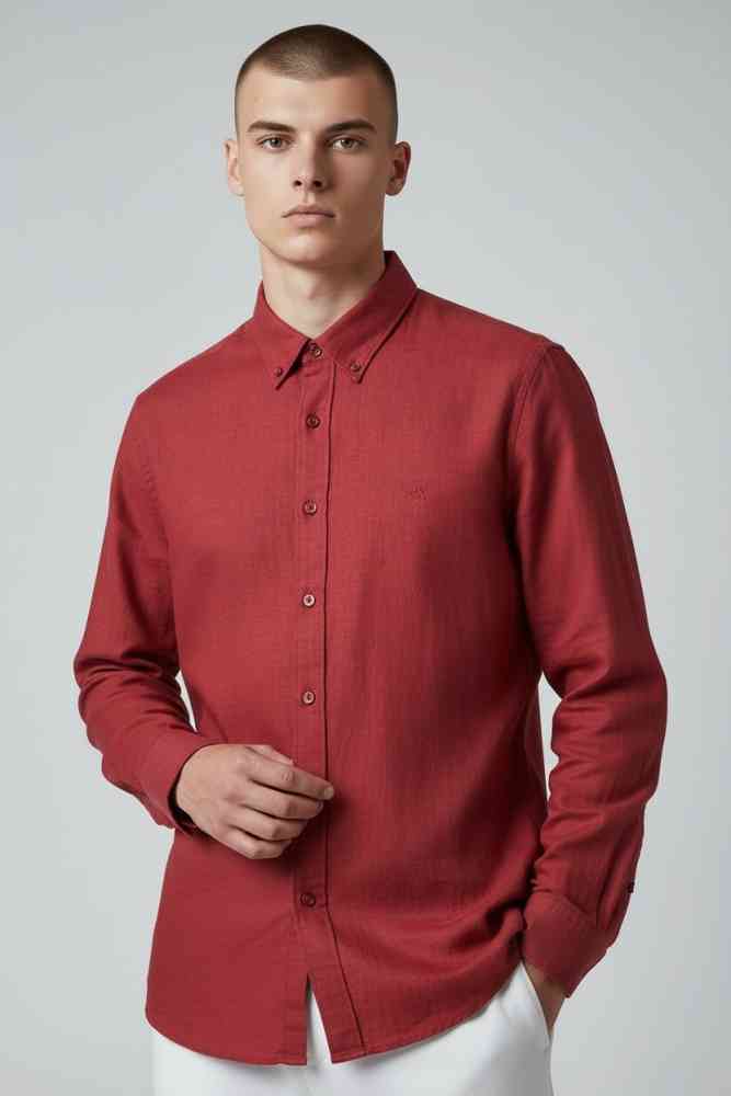 Red Armani Exchange Blue Premium Quality Cotton Shirt