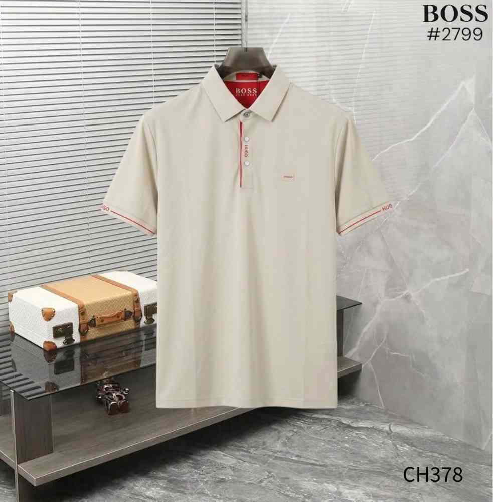 Hugo Boss Beige Premium Quality Tees-thumb-0
