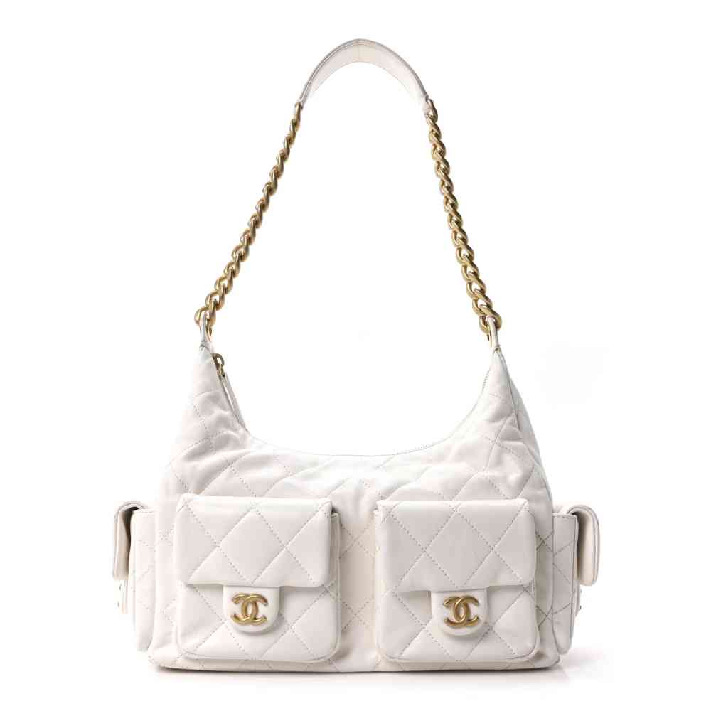 White Chanel 25C Black Premium Shoulder Bag