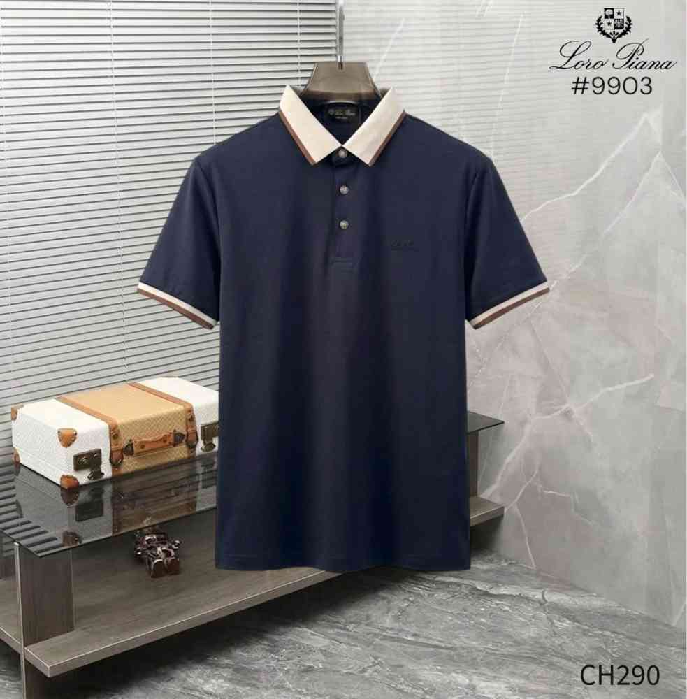 Blue Loro Piana Black Premium Quality T-Shirt
