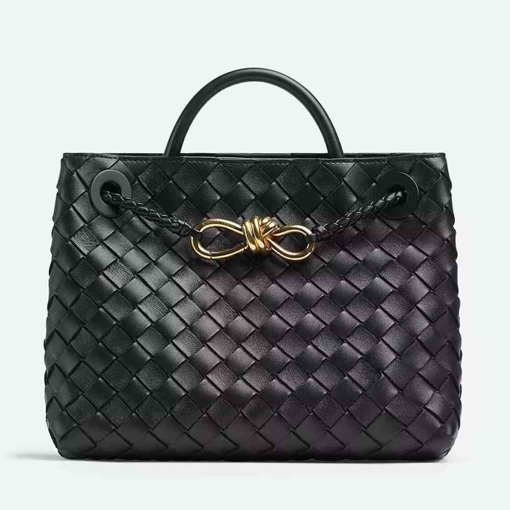 Black Bottega Veneta Andiamo Brown Handbag