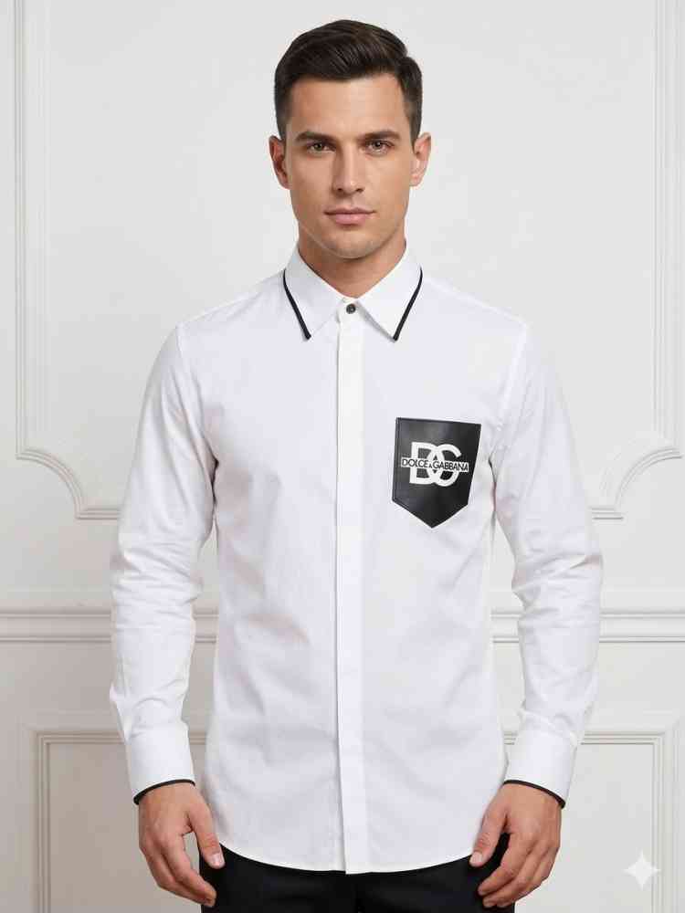 White Dolce & Gabbana Japanese Stretch Black Premium Shirt