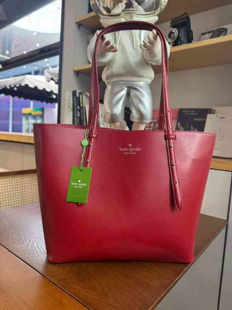 Kate Spade Ella Puffy Medium Red Tote Bag-thumb-0