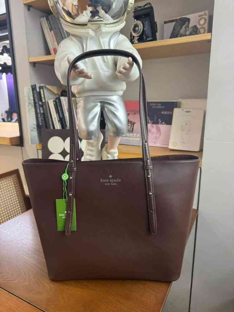 Dark Brown Kate Spade Ella Puffy Medium Red Tote Bag