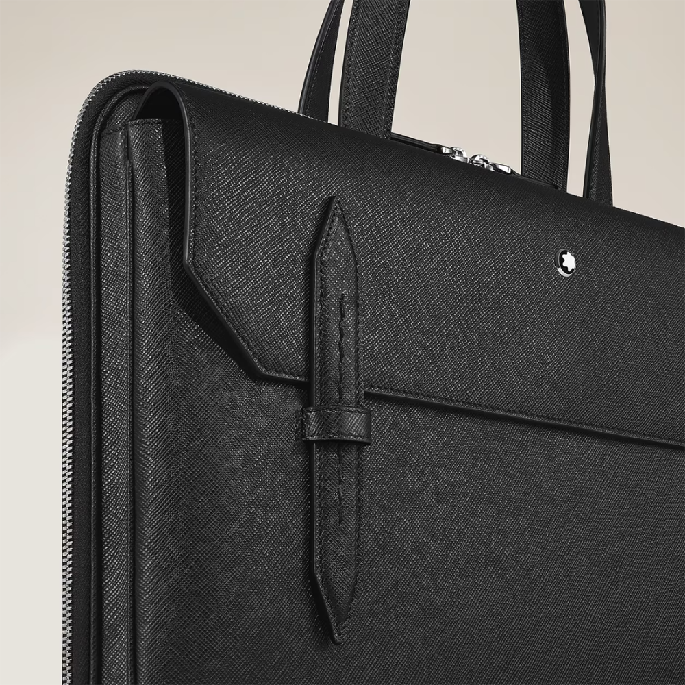 Montblanc Black Sartorial Leather Thin Briefcase-thumb-3