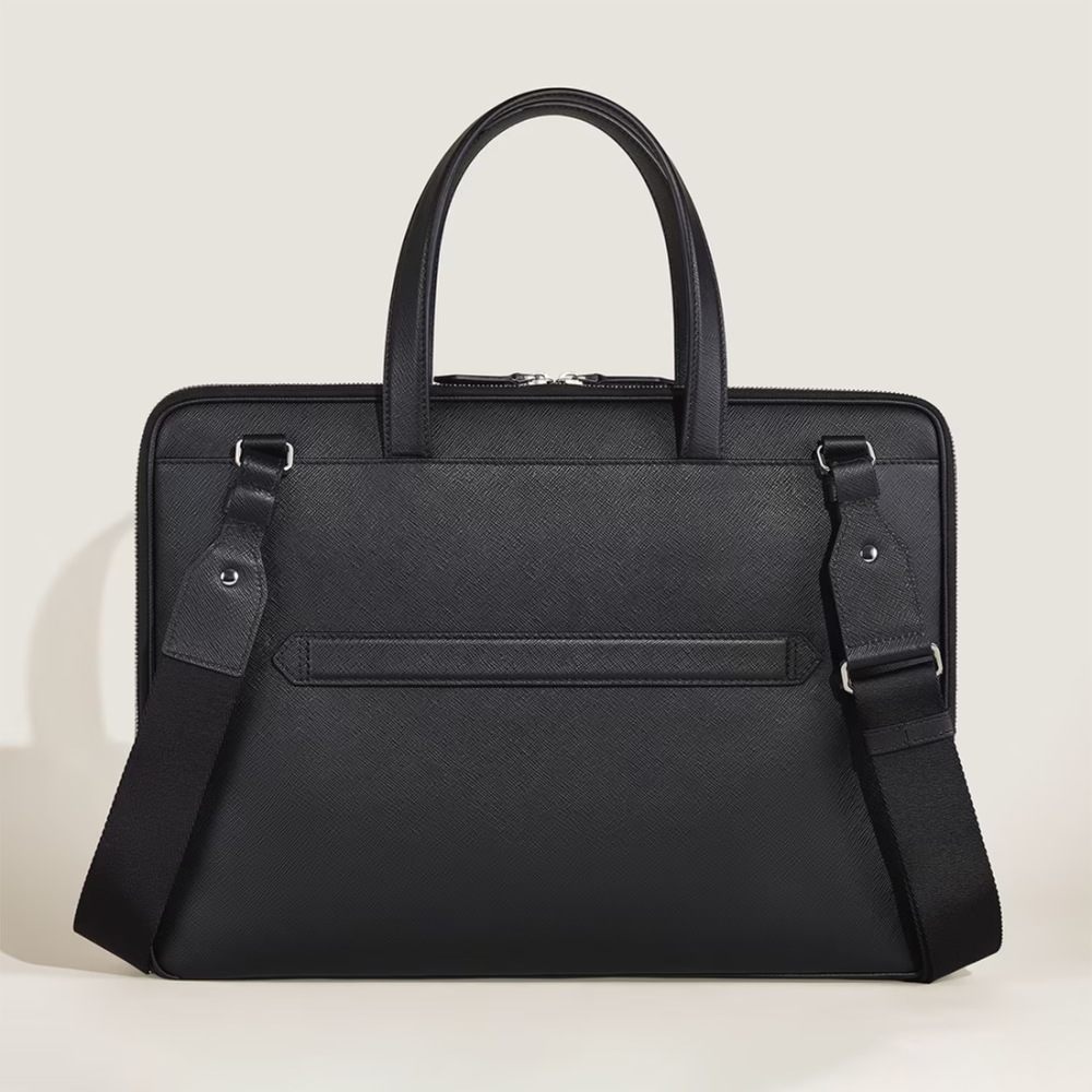 Montblanc Black Sartorial Leather Thin Briefcase-thumb-1